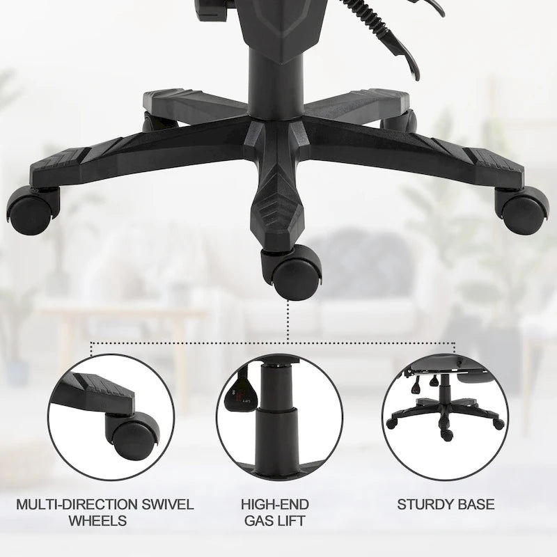 Adjustable Home Office Recliner Chair with Retractable Footrest, Mesh Back, 135° Recline
