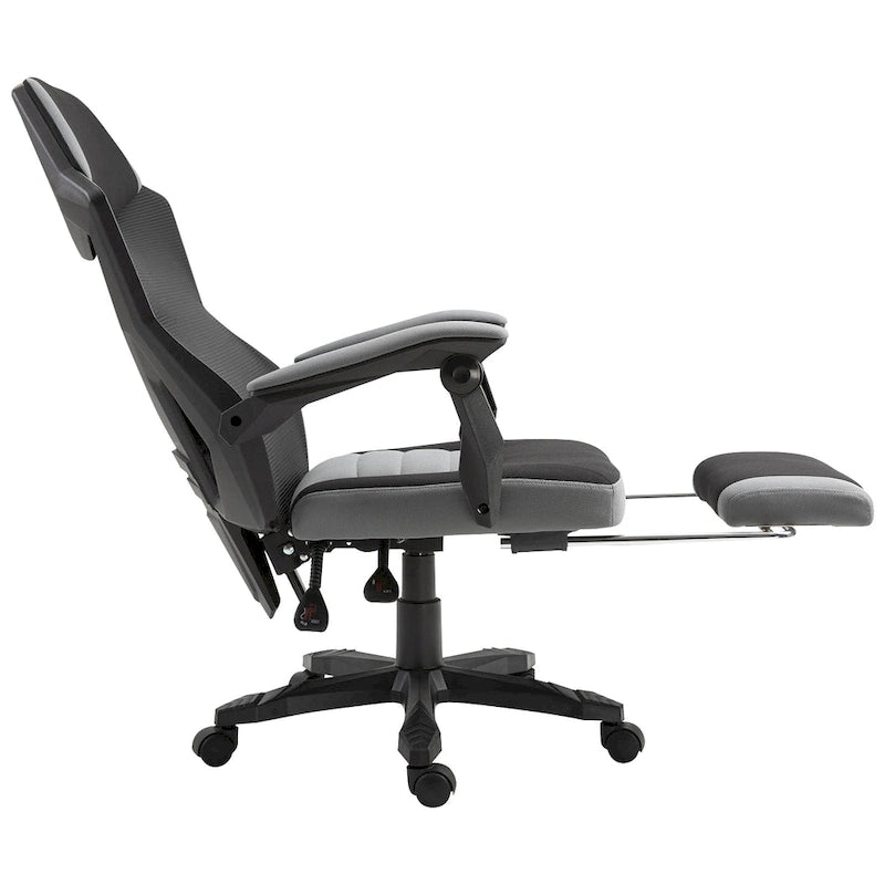 Adjustable Home Office Recliner Chair with Retractable Footrest, Mesh Back, 135° Recline