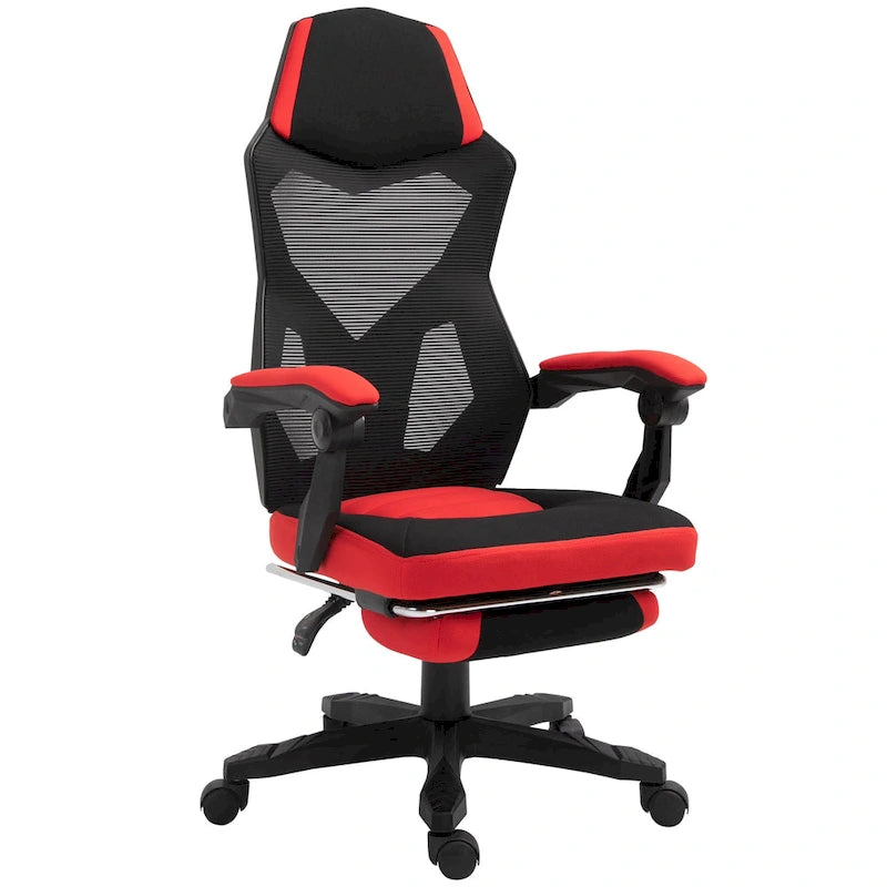 Adjustable Home Office Recliner Chair with Retractable Footrest, Mesh Back, 135° Recline