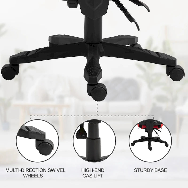 Adjustable Home Office Recliner Chair with Retractable Footrest, Mesh Back, 135° Recline