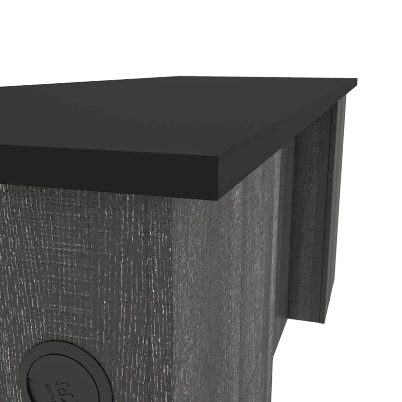 71 Inch U or L-Shaped Executive Desk with Hutch, File Drawers, USB Ports and Wire Management