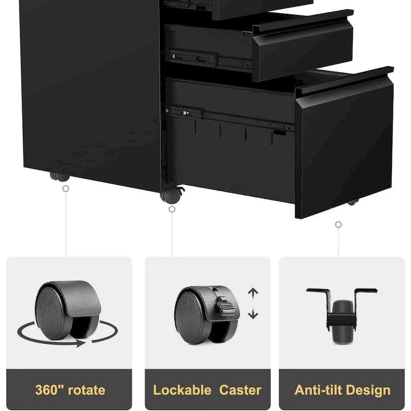 3 Drawer Metal Locking File Cabinet for Home Office