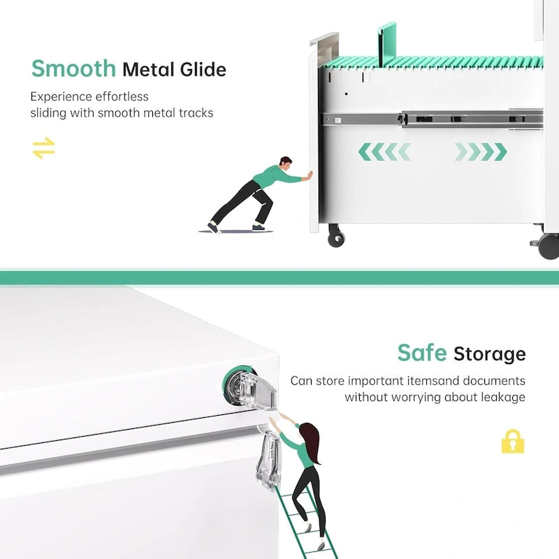 3 Drawer Metal Locking File Cabinet for Home Office