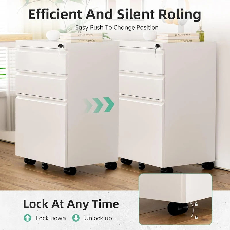 3 Drawer Metal Locking File Cabinet for Home Office