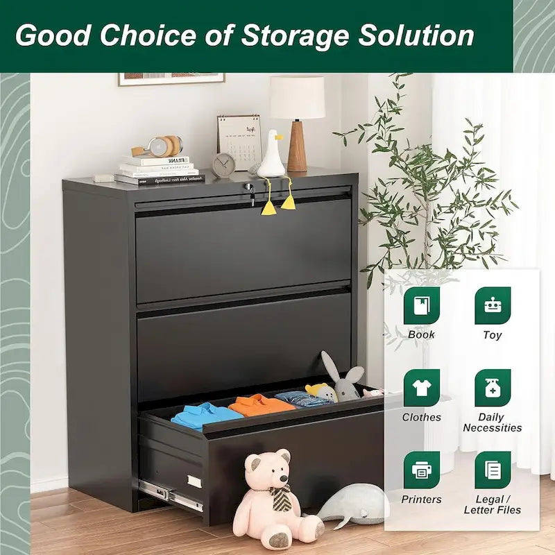 3 Drawer Metal Locking File Cabinet for Home Office