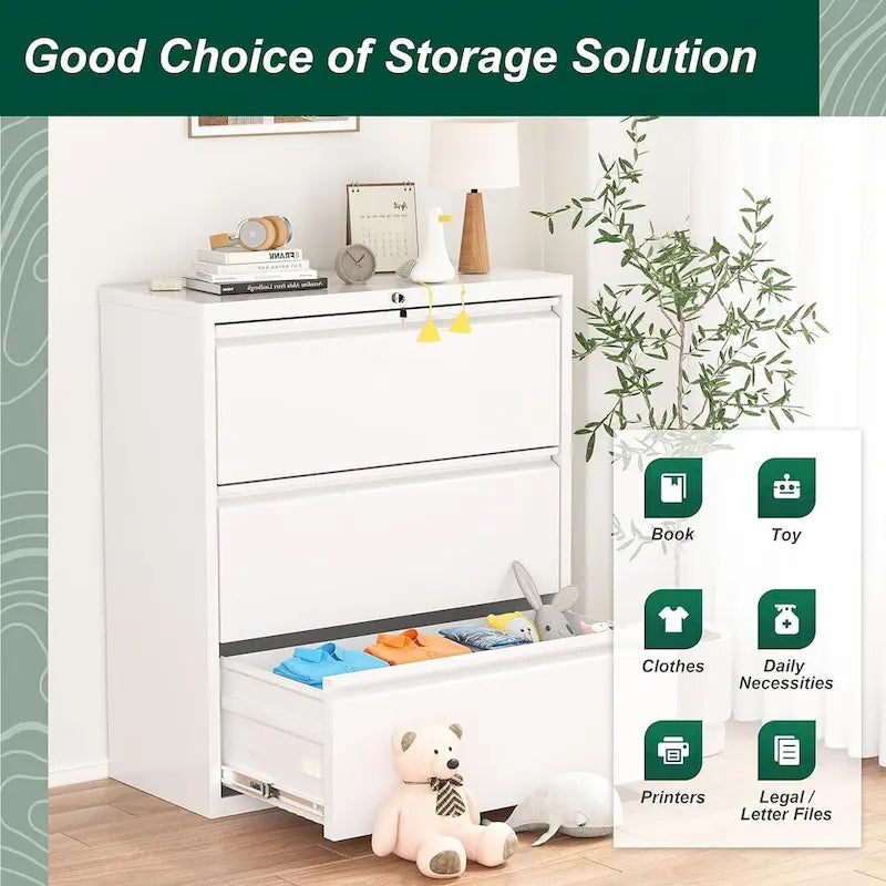 3 Drawer Metal Locking File Cabinet for Home Office