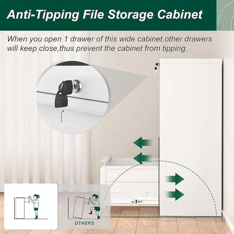 3 Drawer Metal Locking File Cabinet for Home Office