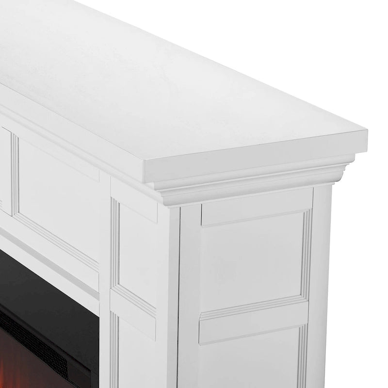 75 Inch Landscape Electric Fireplace with Wood Mantel, 6 Flame Colors, Heats up to 1000 Sq Ft