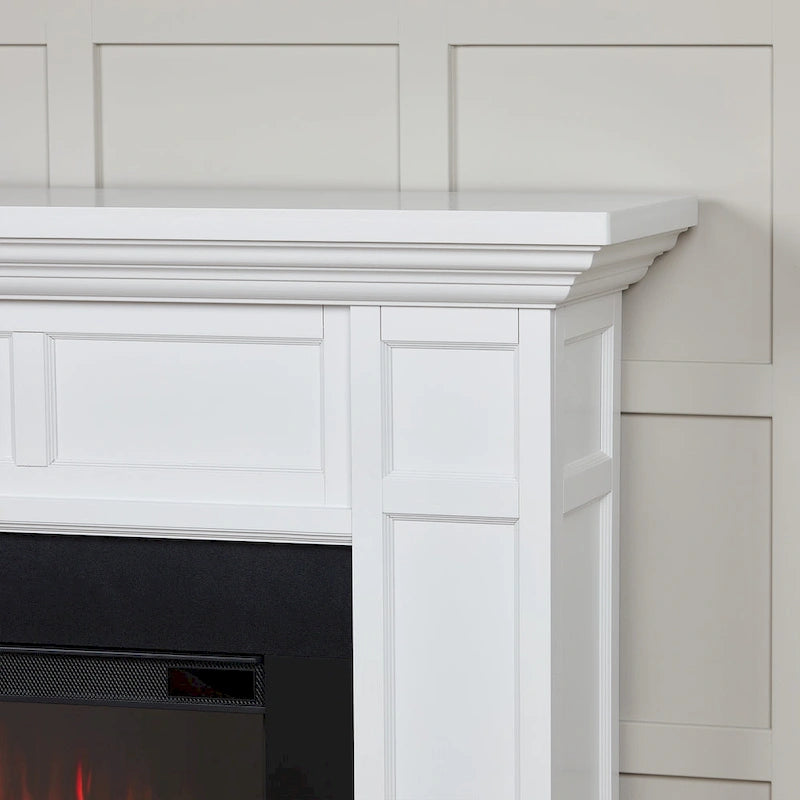 75 Inch Landscape Electric Fireplace with Wood Mantel, 6 Flame Colors, Heats up to 1000 Sq Ft