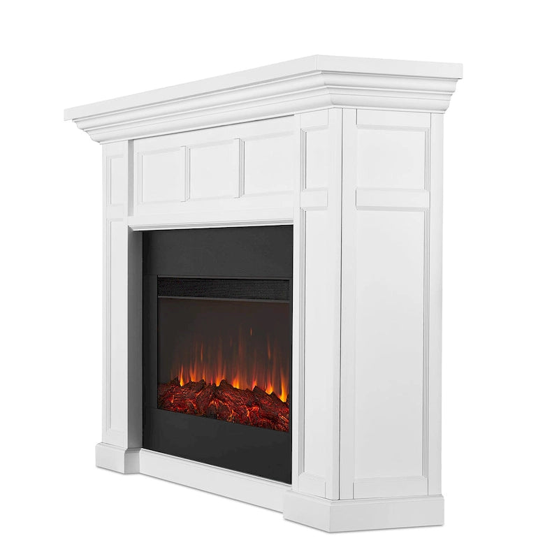 75 Inch Landscape Electric Fireplace with Wood Mantel, 6 Flame Colors, Heats up to 1000 Sq Ft