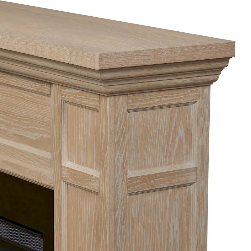 75 Inch Landscape Electric Fireplace with Wood Mantel, 6 Flame Colors, Heats up to 1000 Sq Ft