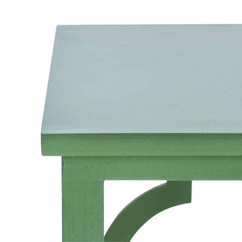 Quatrefoil Open Frame End Table with Silver Leaf Finish, Modern Accent Side Table