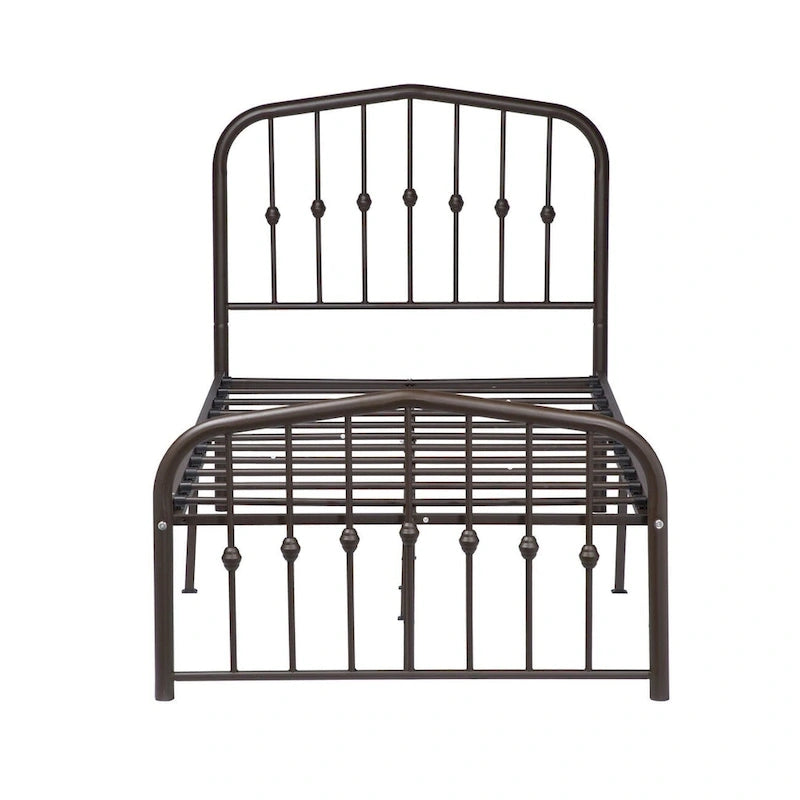 Platform Metal Bed Frame with Headboard, Iron Slat Support and 12-Inch Under-Bed Storage, Twin/Full/Queen