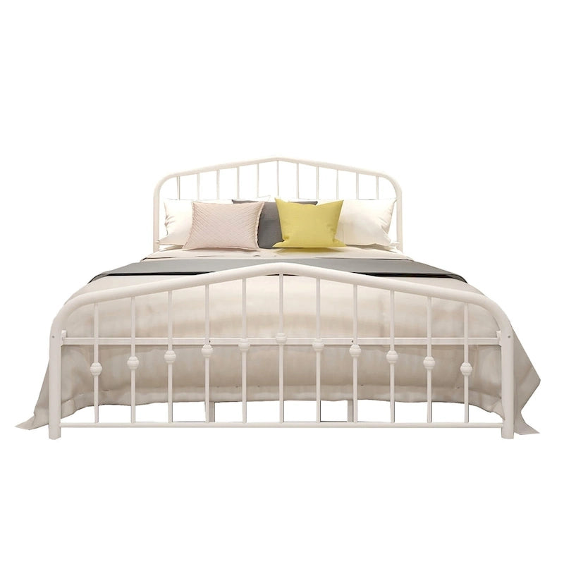 Platform Metal Bed Frame with Headboard, Iron Slat Support and 12-Inch Under-Bed Storage, Twin/Full/Queen