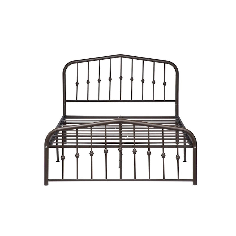 Platform Metal Bed Frame with Headboard, Iron Slat Support and 12-Inch Under-Bed Storage, Twin/Full/Queen