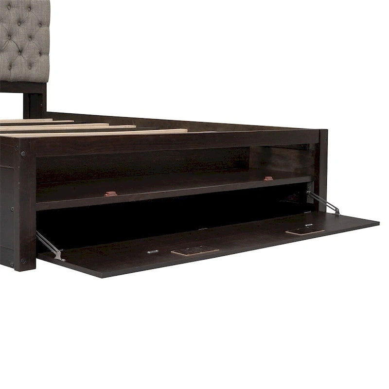 Queen Size Wood Platform Bed with Storage Drawers, Headboard Shelf and Shoe Rack