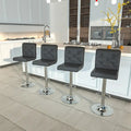 Javlergo Set of 4 Bar Stools Adjustable Swivel Counter Height Barstools with Back