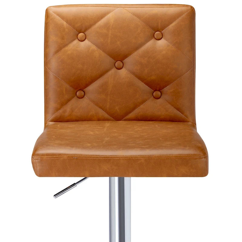 Set of 4 Adjustable Swivel Counter Height Bar Stools with Back and Footrest