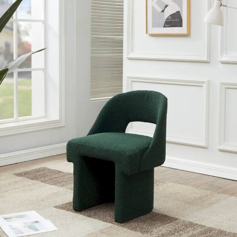 Boucle Modern Elegant Upholstered Accent Chair with MDF Wood Frame for Home Office Living Room & Bedroom