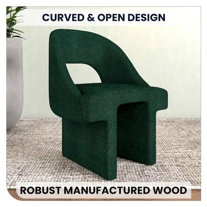 Boucle Modern Elegant Upholstered Accent Chair with MDF Wood Frame for Home Office Living Room & Bedroom