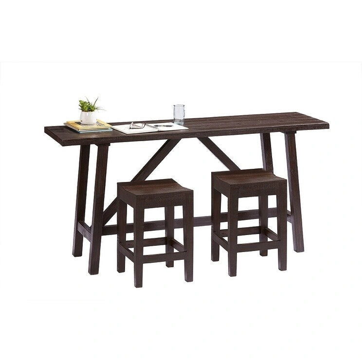 Solid Pine Wood Counter Stool, Set of 2, Counter Height Kitchen and Dining Stool