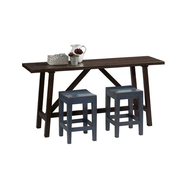 Solid Pine Wood Counter Stool, Set of 2, Counter Height Kitchen and Dining Stool