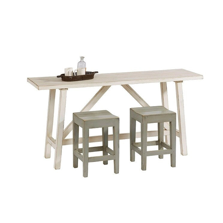 Solid Pine Wood Counter Stool, Set of 2, Counter Height Kitchen and Dining Stool