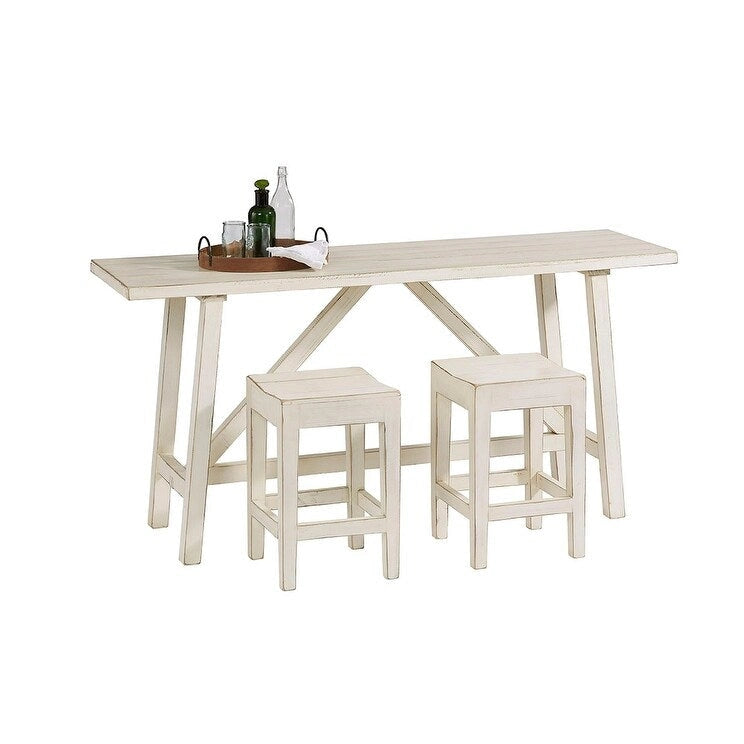 Solid Pine Wood Counter Stool, Set of 2, Counter Height Kitchen and Dining Stool