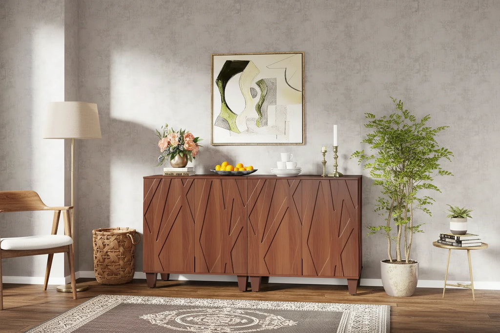 55 Sideboard Buffet Cabinet with Adjustable Shelving for Kitchen Dining Room