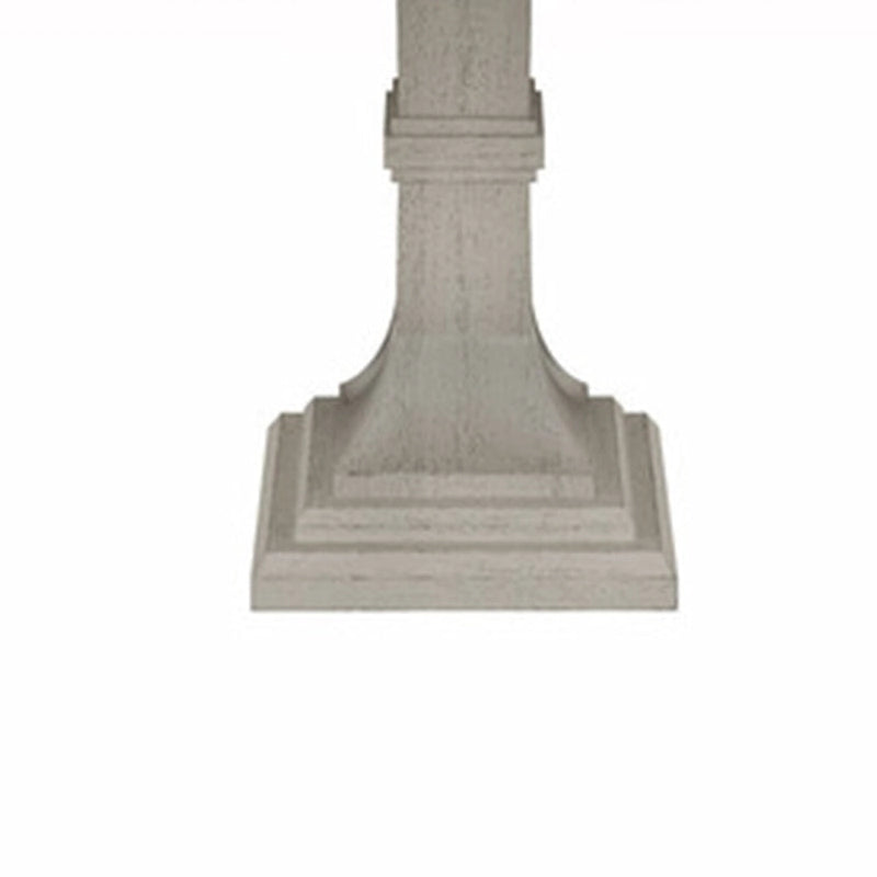 59 Inch Dining Table, Round Top with Pedestal Base, White, Gray